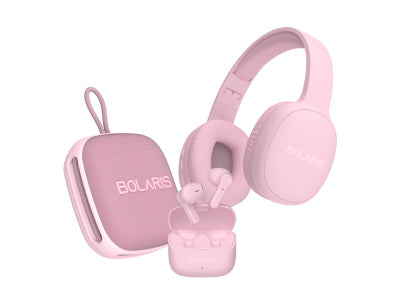Pack Audio 3-en-1 Bolaris Bluetooth - Casque Enceinte TWS - Coloris Rose