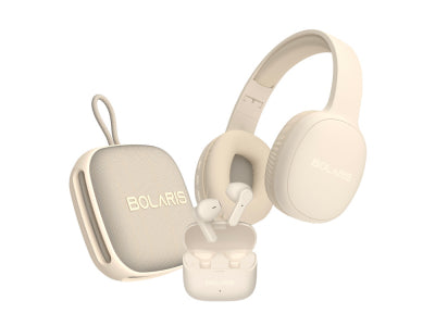 Pack Audio 3-en-1 Bolaris Bluetooth - Casque Enceinte TWS - Coloris Beige