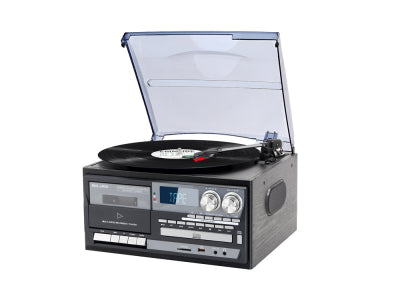 Platine vinyle Bolaris Bluetooth CD K7 AM / FM 10 W - Modèle Belfast - Coloris Noir