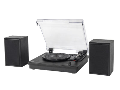 Platine vinyle Bolaris Bluetooth 10 W avec enceintes déportées - Modèle Phoenix - Coloris Noir