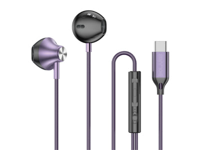 Écouteurs Intra-Auriculaires USB-C Bolaris avec télécommande - Modèle Jupiter - Violet