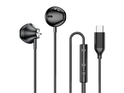 Écouteurs Intra-Auriculaires USB-C Bolaris avec télécommande - Modèle Jupiter - Noir