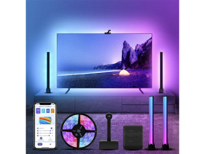 Éclairage LED Wifi synchronisé 3,8 m avec caméra et modules latéraux pour TV de 55 à 65 pouces