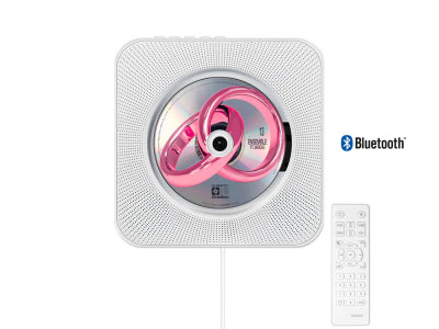 Lecteur CD mural avec fonction Bluetooth et télécommande Bolaris - Modèle Cancale - Coloris Blanc